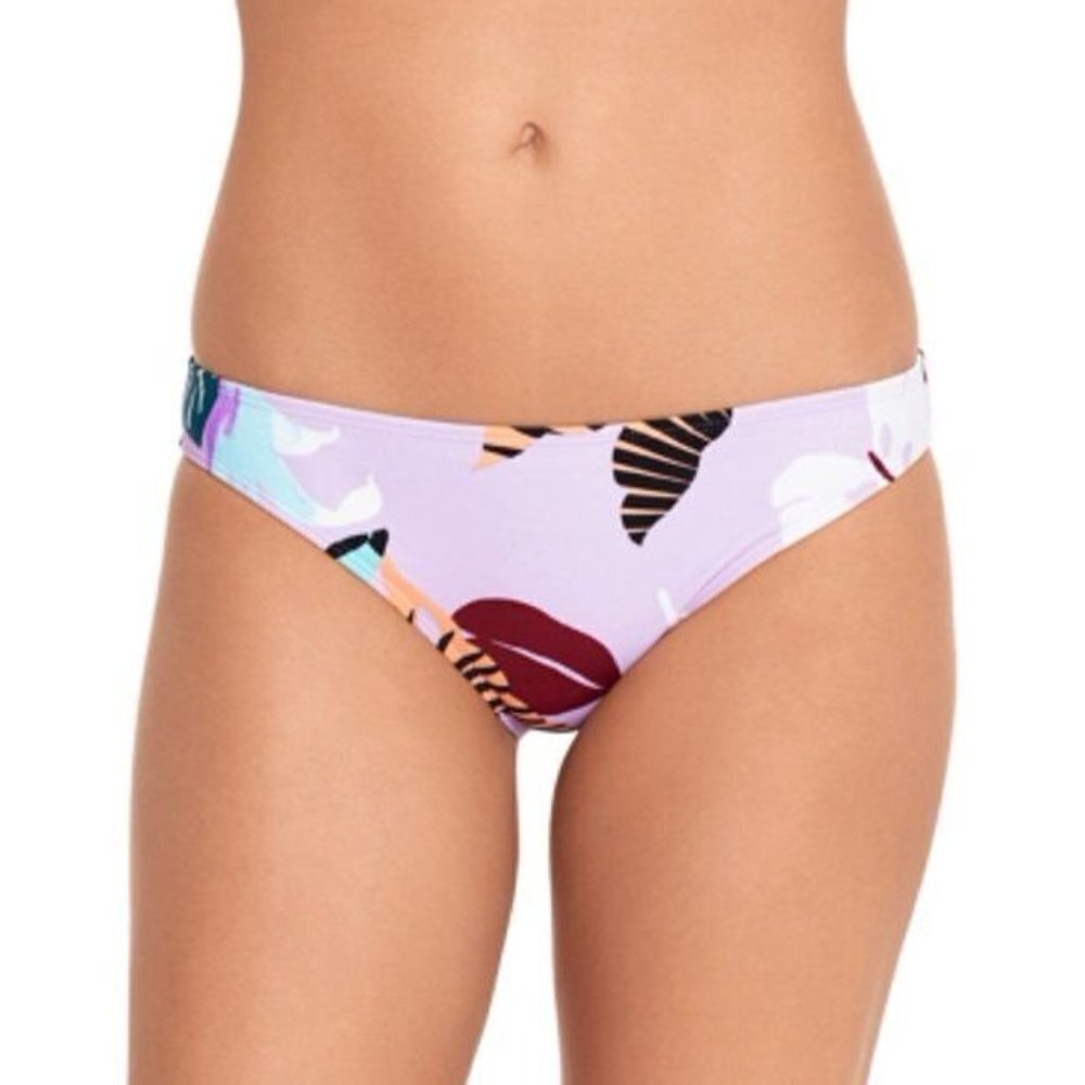 Salt‎ + Cove Juniors Large Lavender Just Fronds Cinched-Back Bikini Bottoms 1060